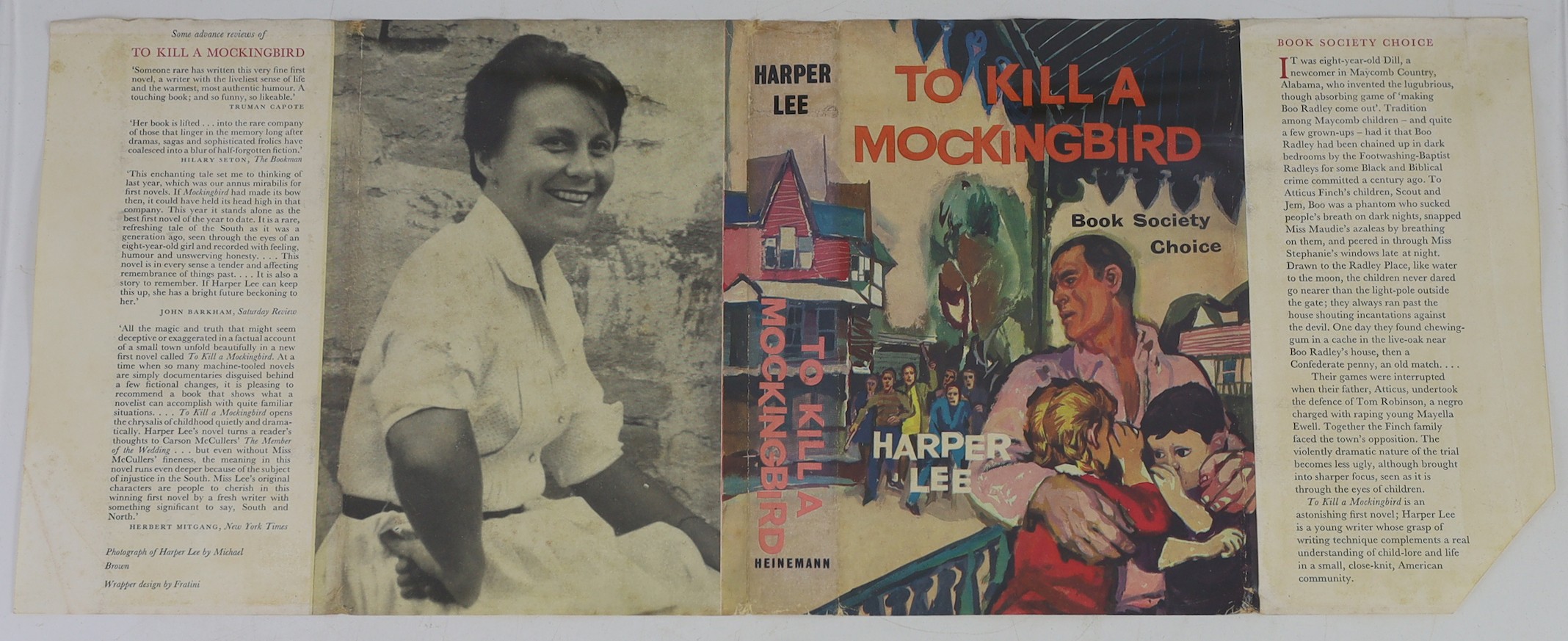 Lee, Harper - To Kill a Mockingbird, 1st English edition, 8vo, cloth in clipped d/j, ownership inscription to front fly leaf, William Heinemann, London, 1960